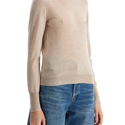 Golden Goose light beige merino wool women's crew neck sweater