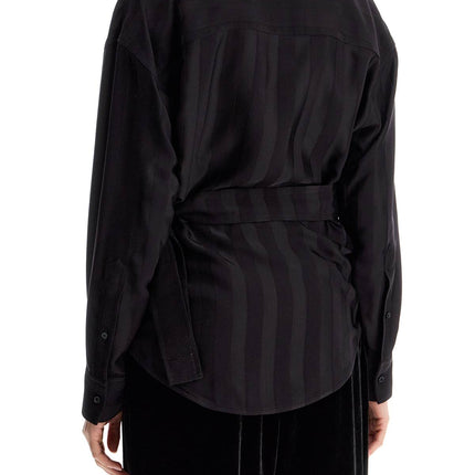 Golden Goose women's wrap shirt in night stripe viscose