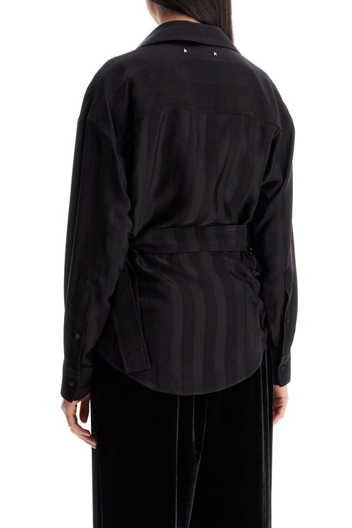 Golden Goose women's wrap shirt in night stripe viscose