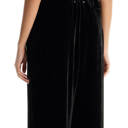 Golden Goose women's high-waisted wide-leg black velvet pants