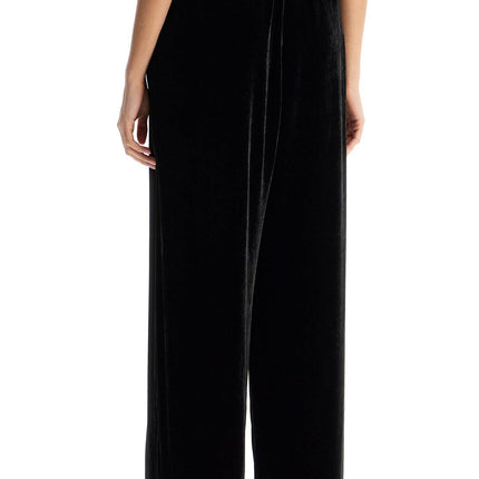 Golden Goose women's high-waisted wide-leg black velvet pants