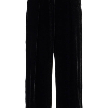 Golden Goose women's high-waisted wide-leg black velvet pants