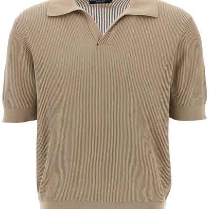 Dolce & Gabbana cotton ribbed perforated polo shirt