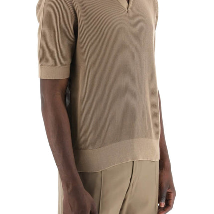 Dolce & Gabbana cotton ribbed perforated polo shirt