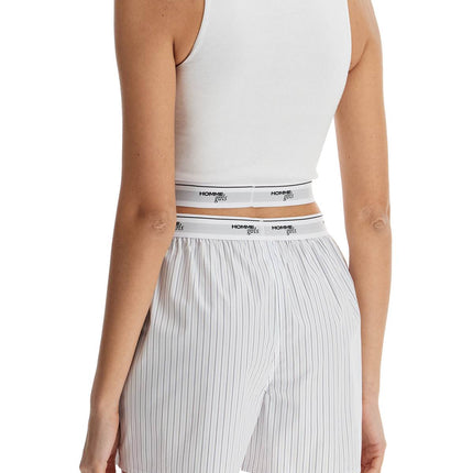 Homme Girls white cotton sleeveless crop top