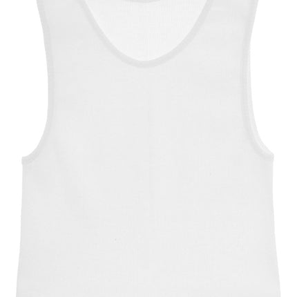 Homme Girls white cotton sleeveless crop top