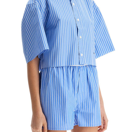 Homme Girls blue striped cotton shirt