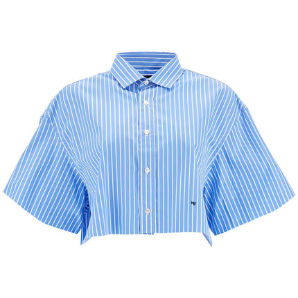 Homme Girls blue striped cotton shirt