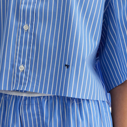 Homme Girls blue striped cotton shirt