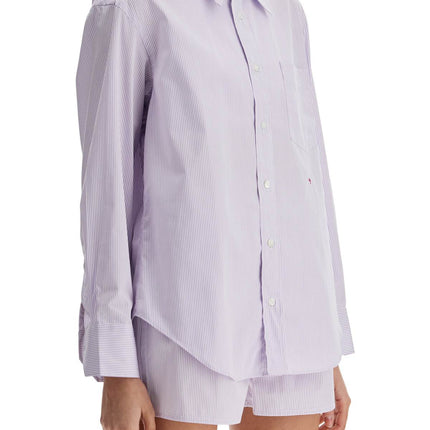 Homme Girls purple striped cotton women's shirt