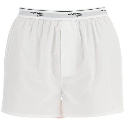 Homme Girls men's high-waisted white cotton boxer