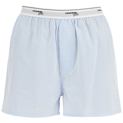 Homme Girls light blue high-waisted cotton boxer shorts