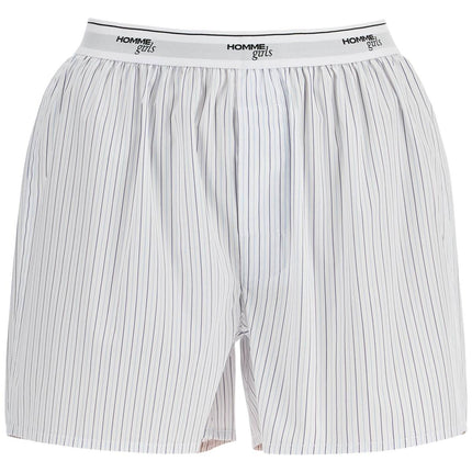 Homme Girls high-waisted beige striped cotton boxer