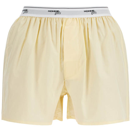 Homme Girls high-waisted pale yellow cotton boxer