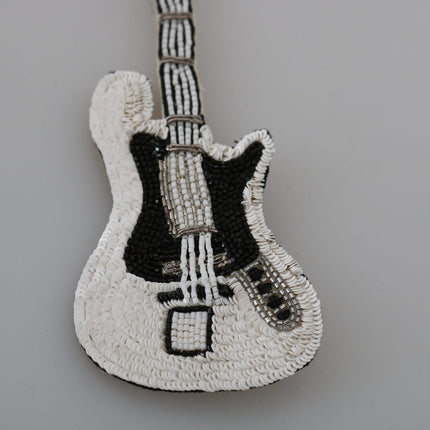 Gold Sequined Guitar Pin Brooch