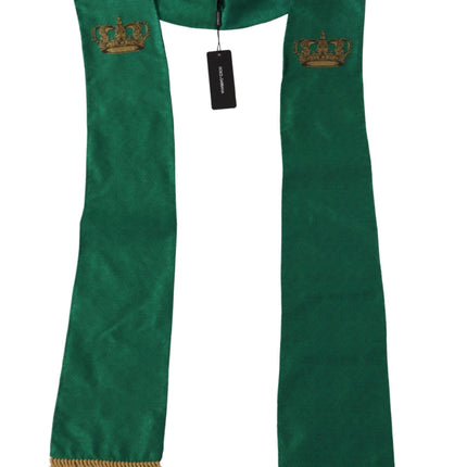 Elegant Green Silk Blend Men's Scarf