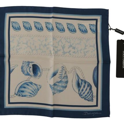 Elegant Blue Silk Men's Square Scarf