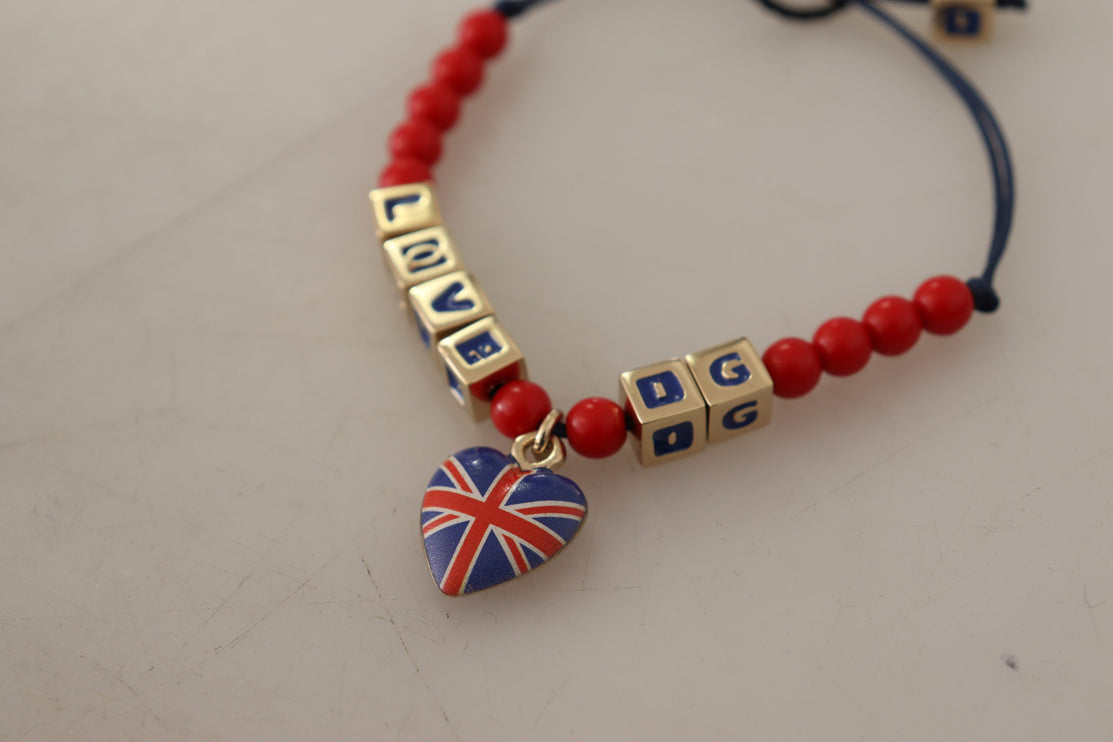 Elegant Blue, Red Glass & Zama Bracelet