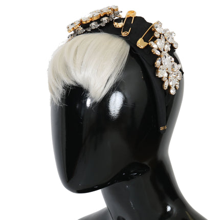 Elegante zwarte kristallen hoofdband diadeem