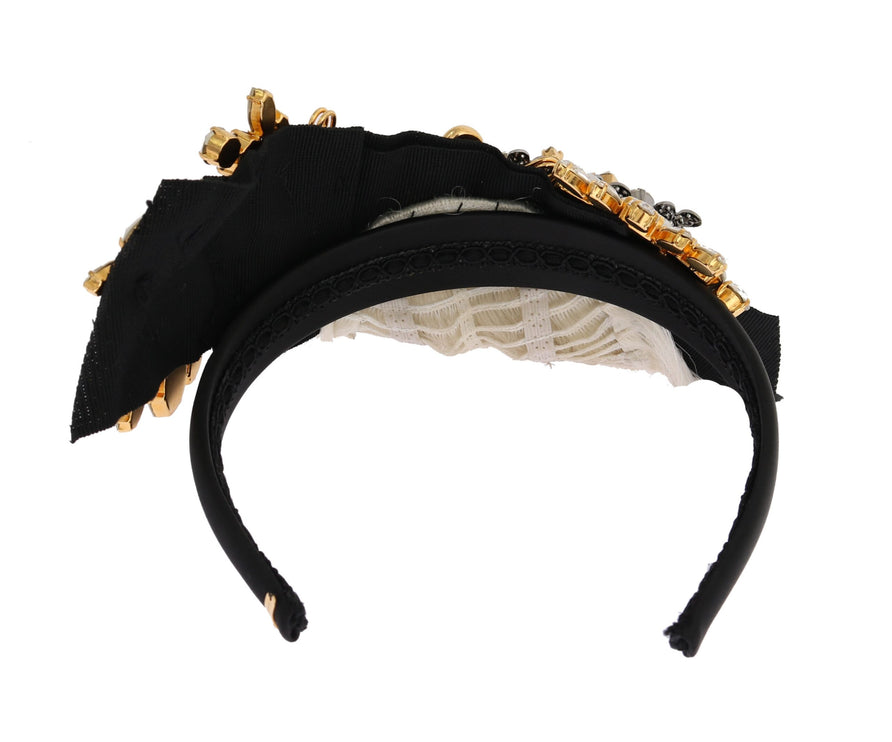 Elegante zwarte kristallen hoofdband diadeem