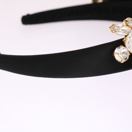 Elegante zwarte kristallen hoofdband diadeem