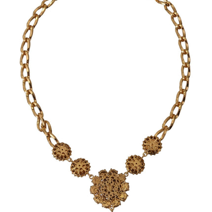 Elegant Floral Crystal Statement Necklace