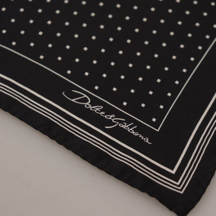 Elegant Black Silk Polka Dot Men's Scarf