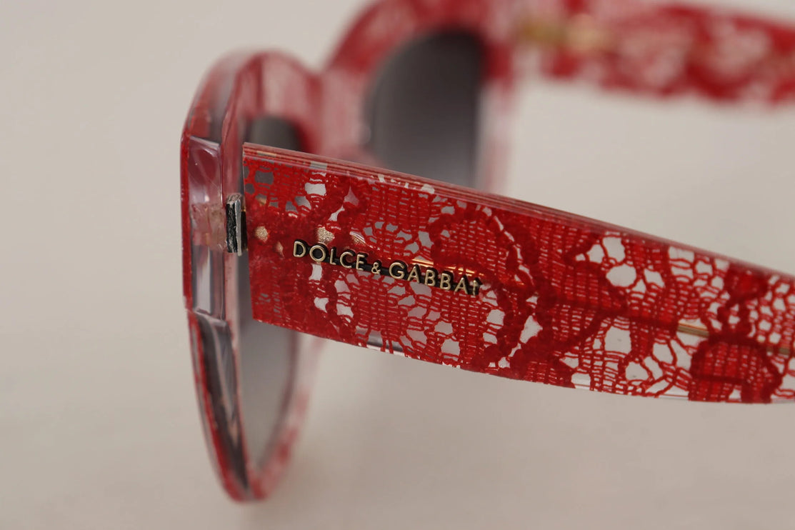 Elegant Red Lace Detail Sunglasses