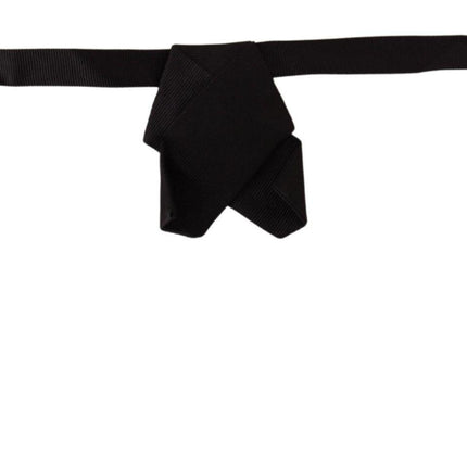 Elegant Black Silk Bow Tie - vivadelux