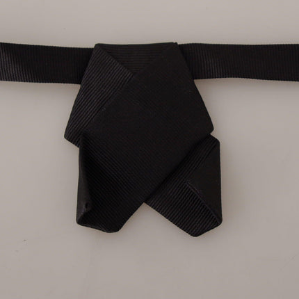 Elegant Black Silk Bow Tie - vivadelux