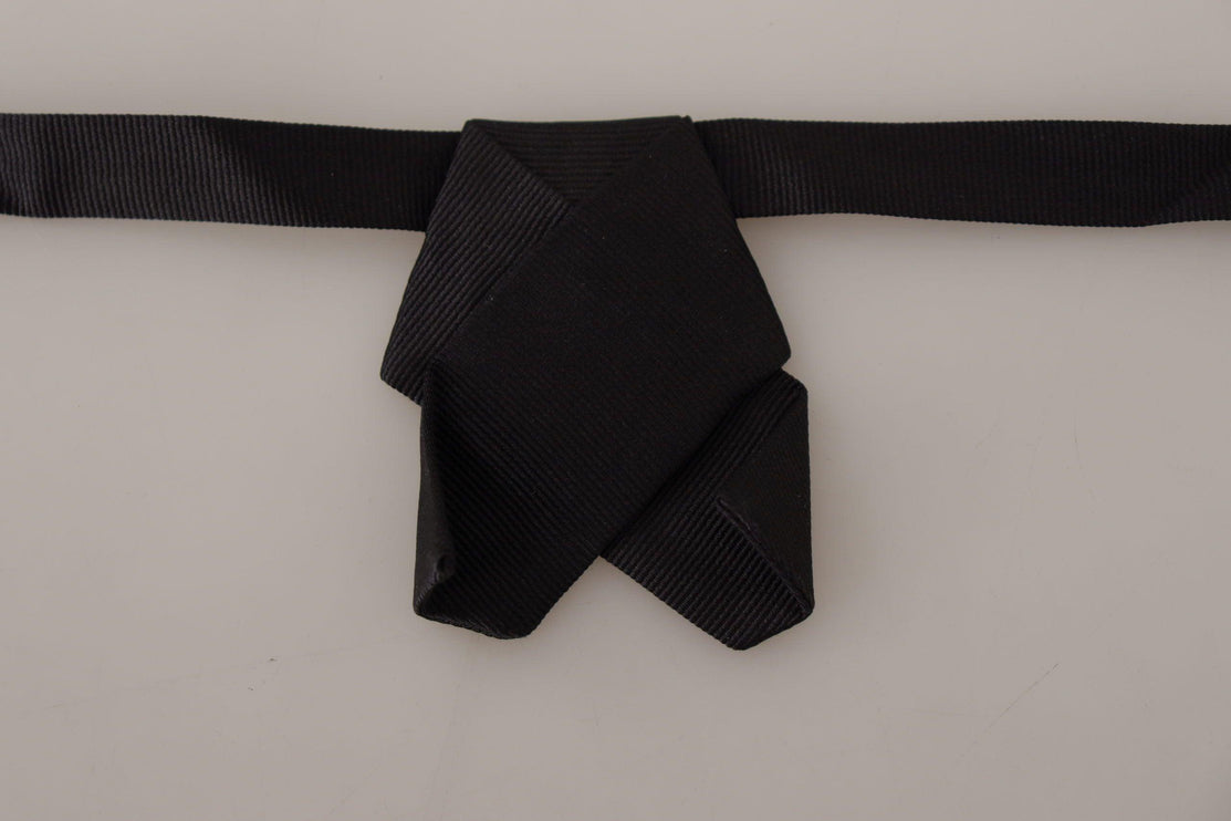 Elegant Black Silk Bow Tie - vivadelux