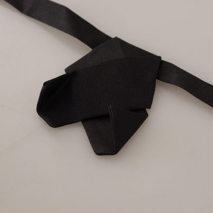 Elegant Black Silk Bow Tie - vivadelux