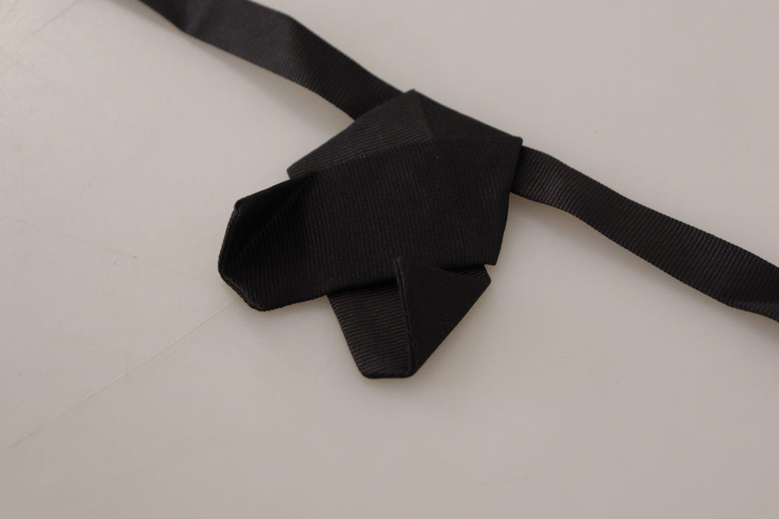 Elegant Black Silk Bow Tie - vivadelux