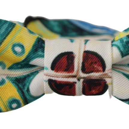 Elegant Silk Majolica Print Bow à nœud papillon