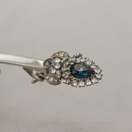 Elegant Sterling Silver Glass Brooch