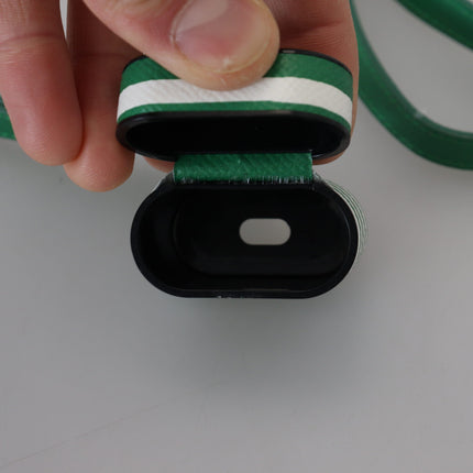 Elegante custodia per Airpods in pelle - Verde brillante