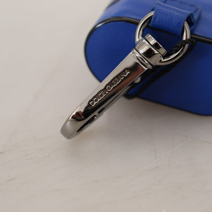 Elegante custodia per Airpods in pelle blu