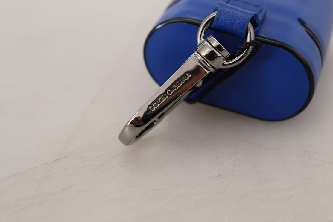 Elegante custodia per Airpods in pelle blu