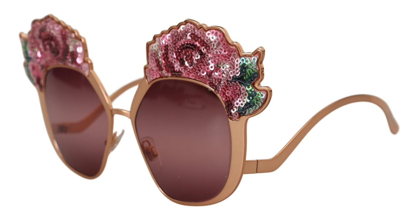 Chic Rose Sequin Embroidered Sunglasses