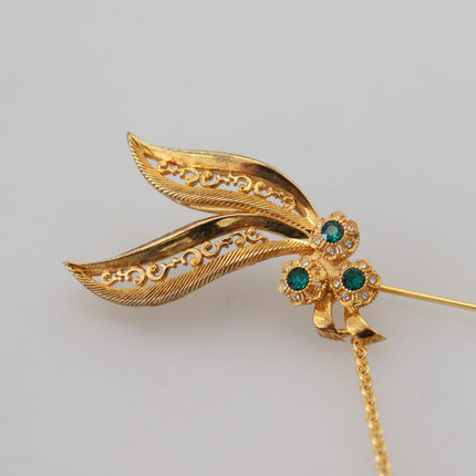 Elegant Gold-Toned Silver Brooch Pin