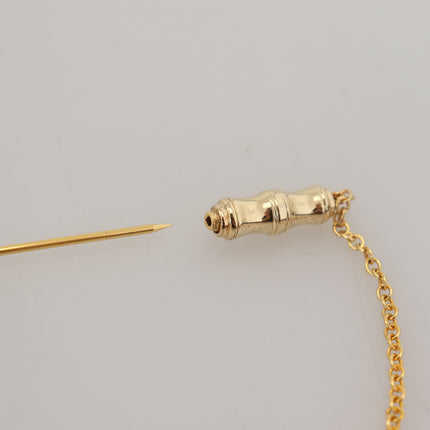 Elegant Gold-Toned Silver Brooch Pin