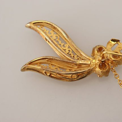 Elegant Gold-Toned Silver Brooch Pin