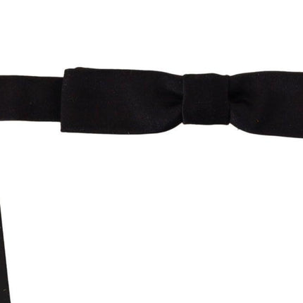 Elegant Black Silk Bow Tie - vivadelux