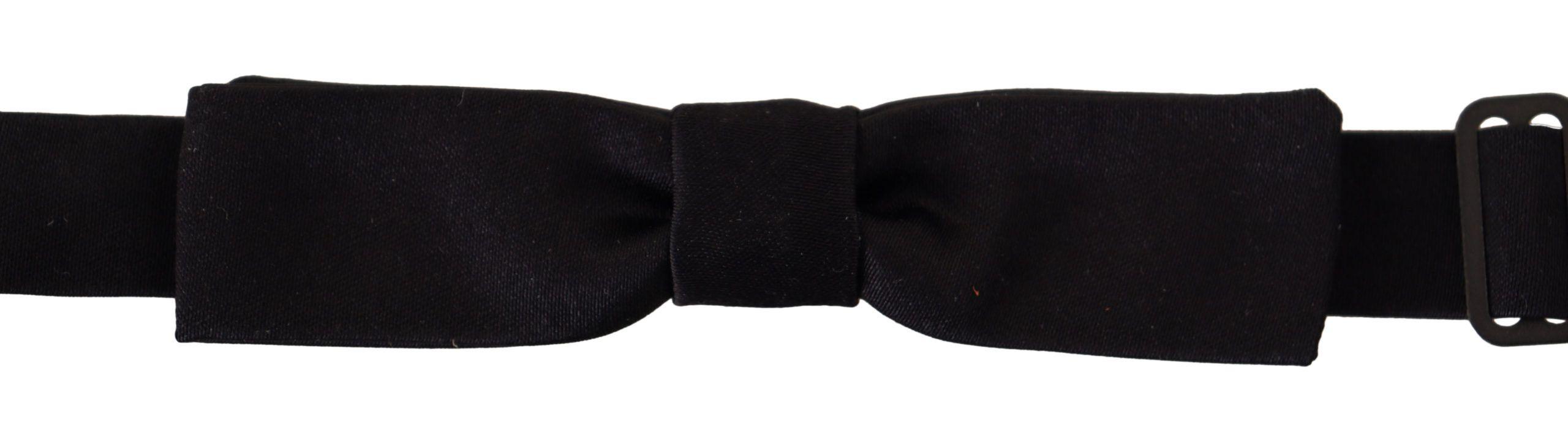 Elegant Black Silk Bow Tie - vivadelux