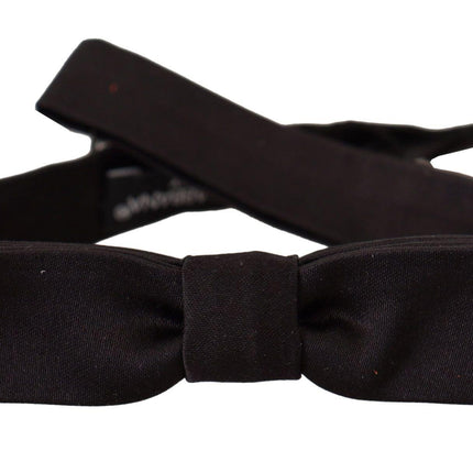 Elegant Black Silk Bow Tie - vivadelux