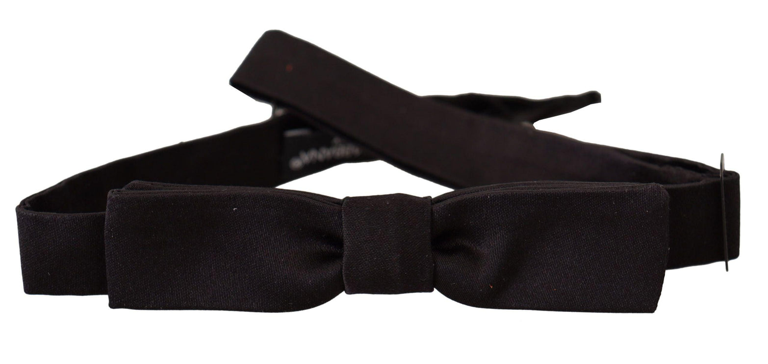 Elegant Black Silk Bow Tie - vivadelux