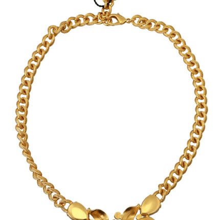 Elegant Gold-Tone Floral Fruit Necklace