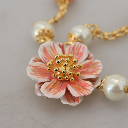 Elegant Floral Statement Charm Necklace