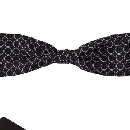 Elegant Black and White Silk Bow Tie - vivadelux