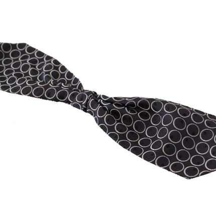 Elegant Black and White Silk Bow Tie - vivadelux